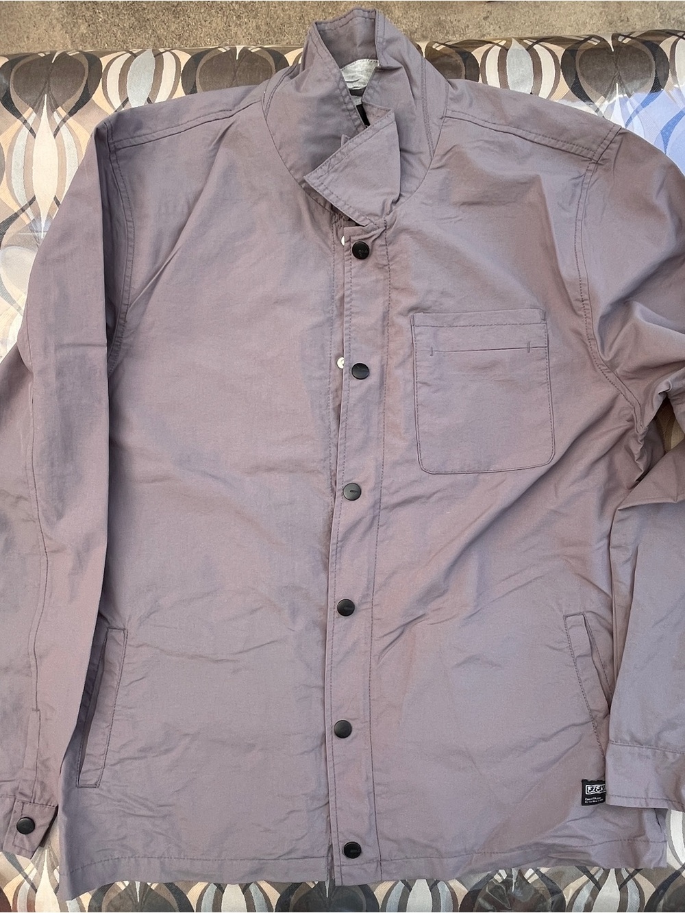 Ezekiel Men's Lavender-Gray Button Front Windbreaker